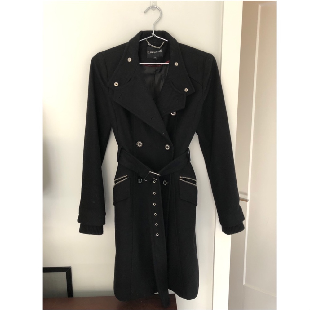 Black pea coat from Express.